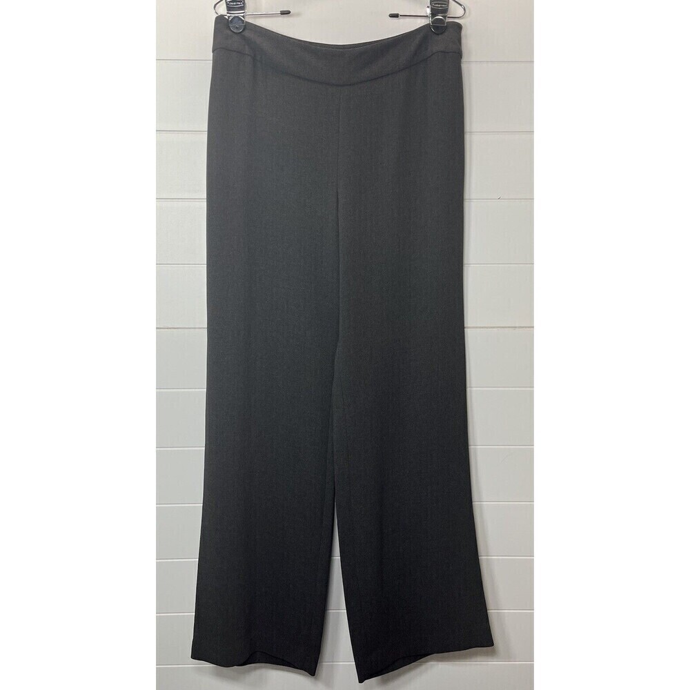 Kate Hill Womans Flat Front Wide Leg Dress Pants 10 ClassicCore NormCore Gray